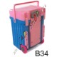 Cadii School Bag - B34 (Pink Lid - Blue Body)