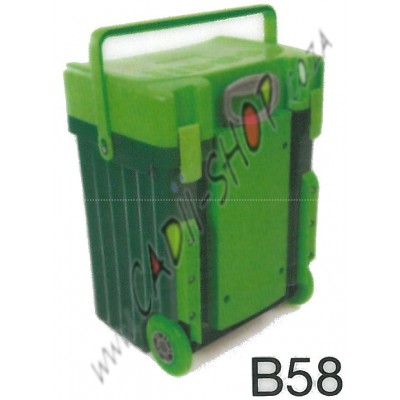Cadii School Bag - B58 (Green lid - Dark Green Body)