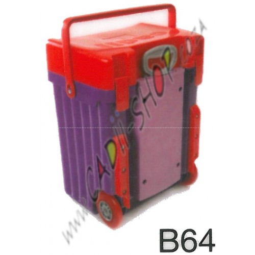 Cadii School Bag - B64 (Red Lid - Purple Body) Cadii School Bag - B64 (Red Lid - Purple Body)