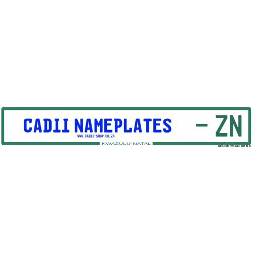 Cadii Custom Name Plate - KZN Registration Plate