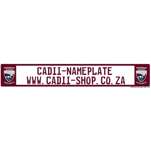 Cadii Custom Name Plate - Midstream Ridge Cadii Custom Name Plate - Midstream Ridge