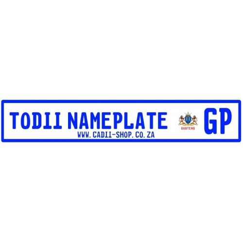 Todii Custom name plate - GP Registration Plate