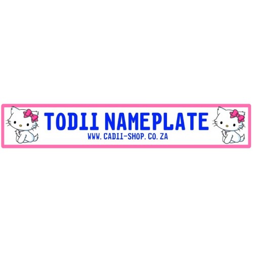 Todii Custom Name Plate - Hello Kitten