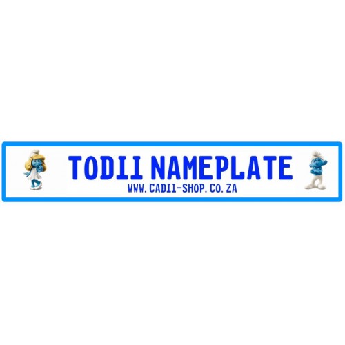 Todii Custom Name Plate - Smurfette Todii Custom Name Plate - Smurfette